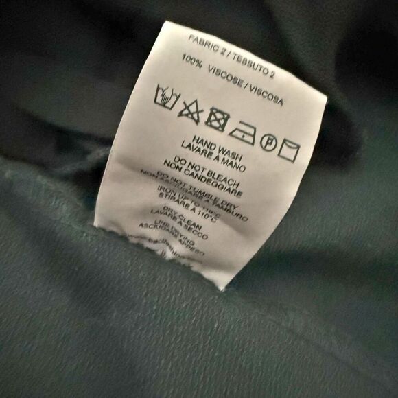 BACI | Black Cotton Blazer Rolled Edge Viscose Chiffon Edges Flowy | Medium - Picture 7 of 8